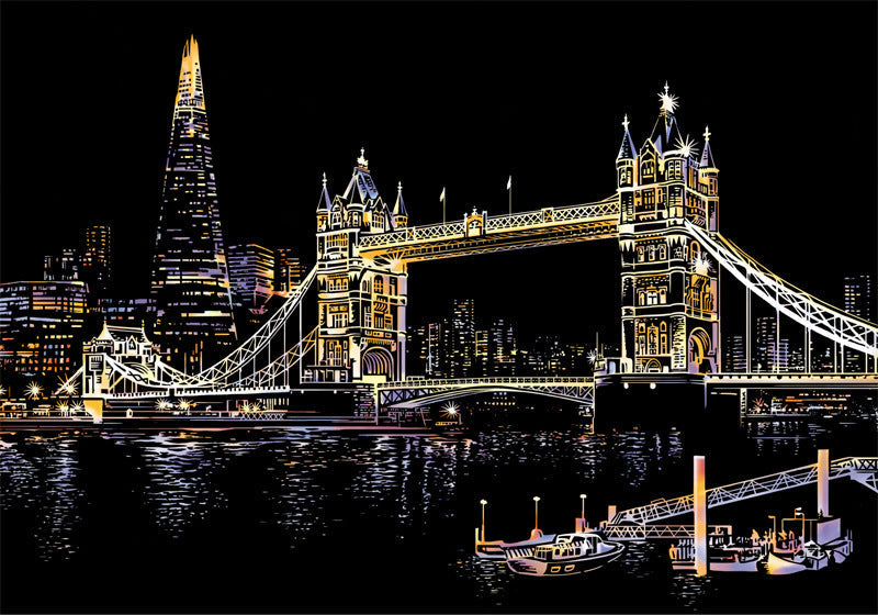 Scratch Painting Kits - 41*28 cm Magic Scratch Art Crafts World Landscape Paper Adult kids decompression toys Creative DIY Gifts - 5econds.co