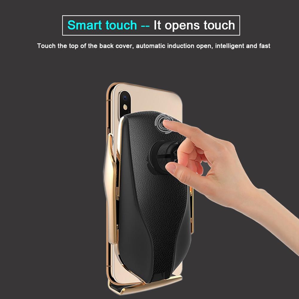 Smart Sensor Car Phone Holder & Wireless Charger - 10W Qi Car Wireless Charger For iPhone 11 Samsung S20 Xiaomi Mi Induction Fast Wireless Charging with Car Phone Holder - 5econds.co