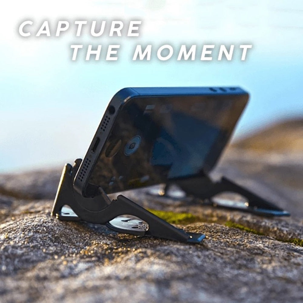 Universal Pocket Tripod - Portable Card Type Stand Foldable Phone Holder For iPhone Adjustable Desk Bracket Pocket - 5econds.co
