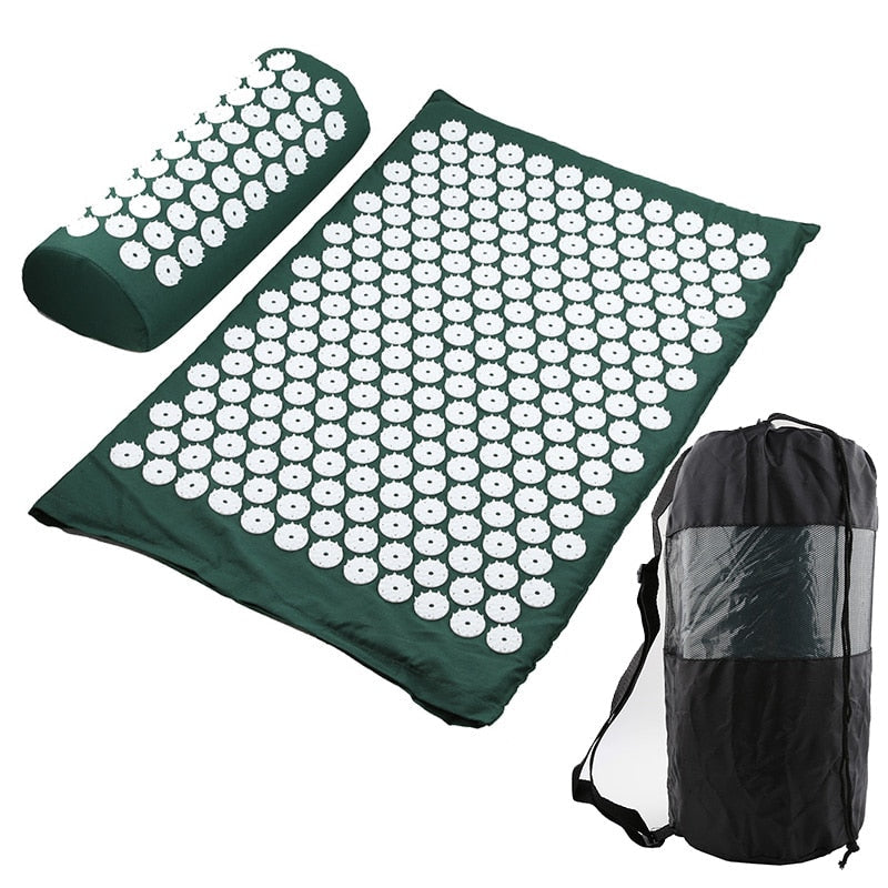 Acupressure Therapy Combo - Massager Cushion Massage Yoga Mat Relieve Stress Back Body Pain Spike - 5econds.co