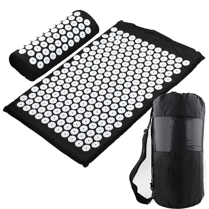 Acupressure Therapy Combo - Massager Cushion Massage Yoga Mat Relieve Stress Back Body Pain Spike - 5econds.co