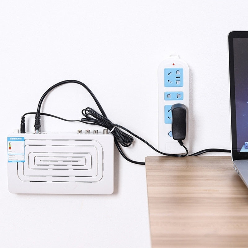 Punch-Free Wall Hanging Patch Panel Holder - Wall-Mounted Sticker Plug Fixer Home Self-Adhesive Socket Cable Wire Organizer - 5econds.co