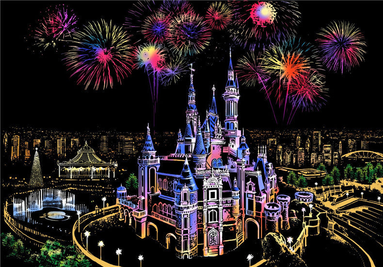 Scratch Painting Kits - 41*28 cm Magic Scratch Art Crafts World Landscape Paper Adult kids decompression toys Creative DIY Gifts - 5econds.co