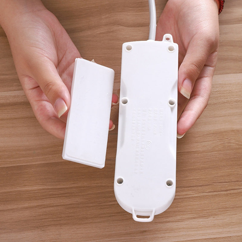 Punch-Free Wall Hanging Patch Panel Holder - Wall-Mounted Sticker Plug Fixer Home Self-Adhesive Socket Cable Wire Organizer - 5econds.co