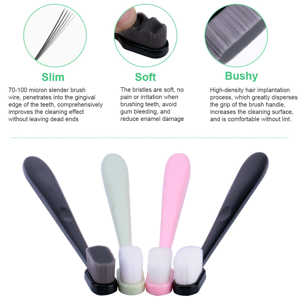 Nano Toothbrush - Ultra-fine Toothbrushes Wave Nano Million Bristles Micro Soft Tooth Brush With Holder Portable Oral Care Eco Product Kit