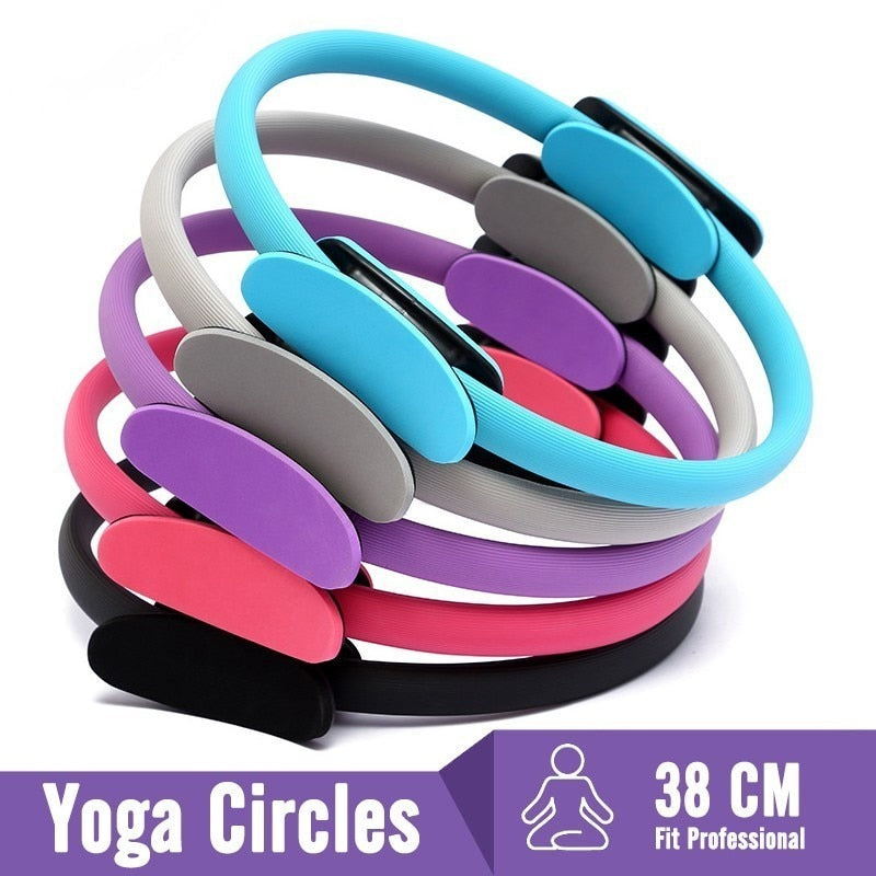 Pilates Ring Dual Grip Trainer - Home Magic Circle Sport Ring Women Fitness Kinetic Resistance Yoga Ring Tools Gym Workout Accessories