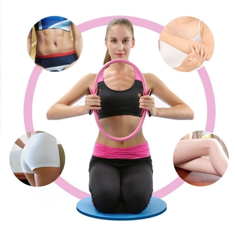 Pilates Ring Dual Grip Trainer - Home Magic Circle Sport Ring Women Fitness Kinetic Resistance Yoga Ring Tools Gym Workout Accessories