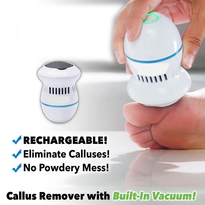 Electric Callus Remover - Built-In Vacuum Rechargeable Motorized Feet Foot Pedicure Tool Exfoliation Dead Skin - 5econds.co