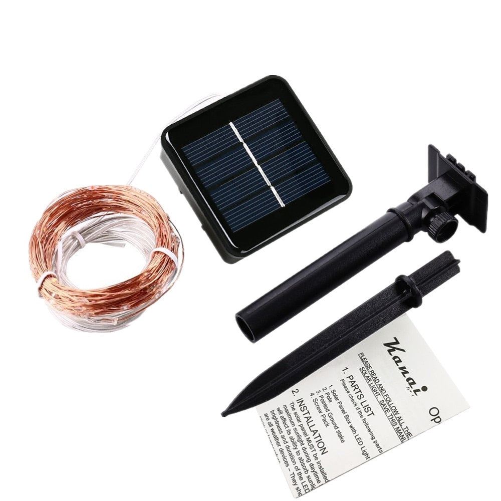 Starlight LED Solar Light - Dimmable LED Outdoor Solar String Lights Fairy Holiday Christmas Party Garland Garden Waterproof