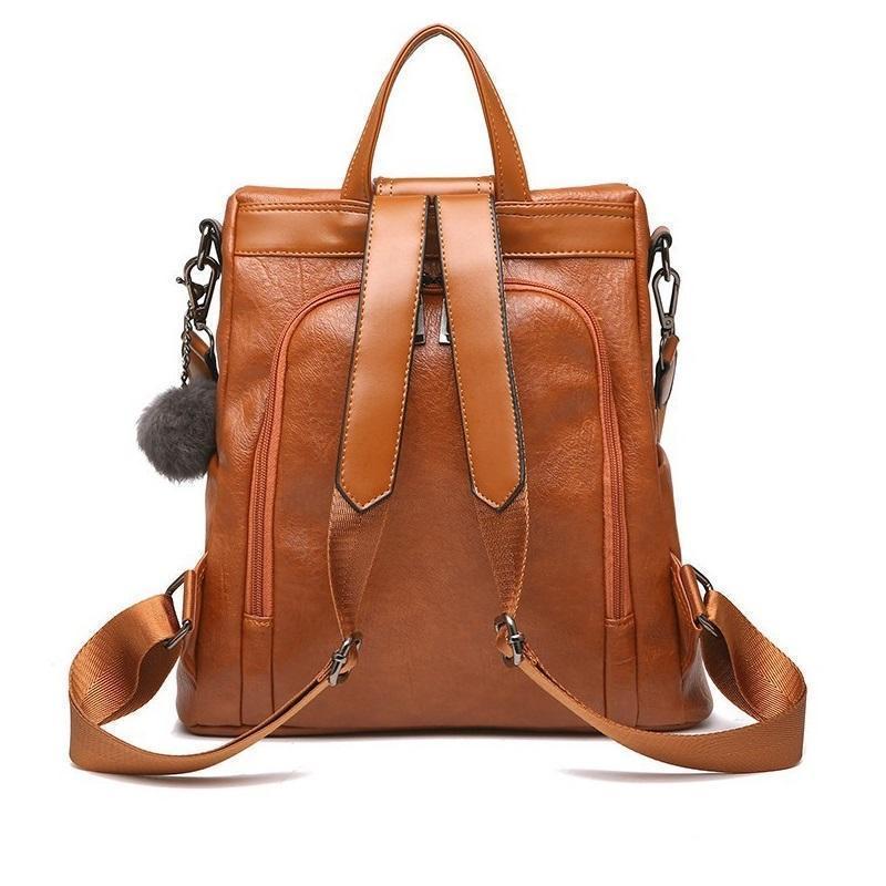 PREMIUM™ Premium Leather Three Way Anti-Thief Women's Backpack - 5econds.co