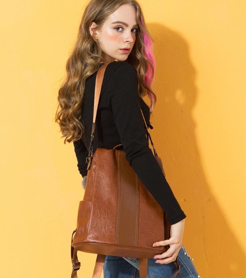PREMIUM™ Premium Leather Three Way Anti-Thief Women's Backpack - 5econds.co