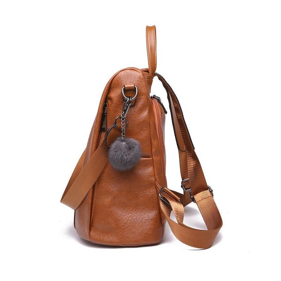 PREMIUM™ Premium Leather Three Way Anti-Thief Women's Backpack - 5econds.co
