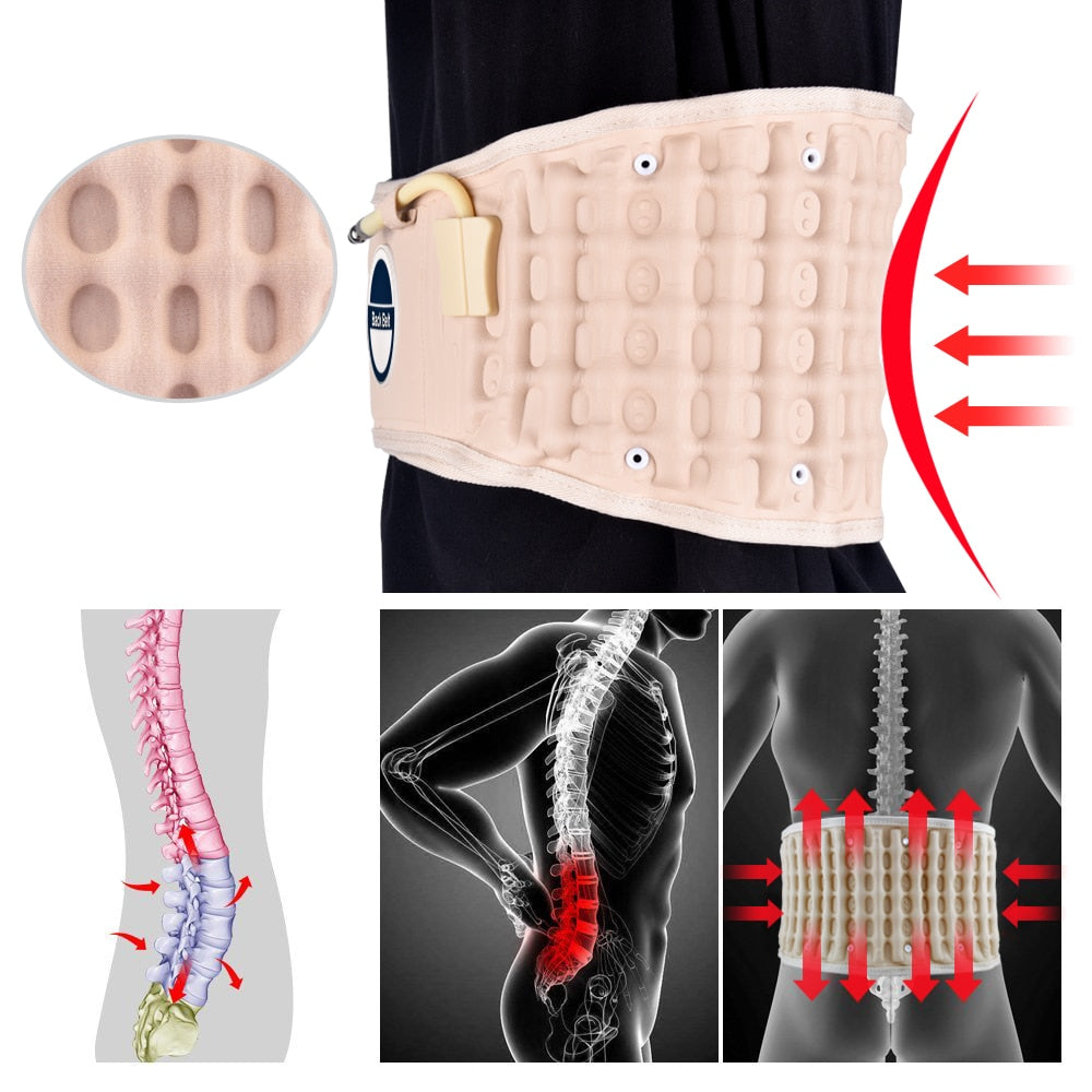 BackBelt™ Traction & Decompression therapy belt - Brace Support Care Relief Waist Backache Heat Pain Massager Bone Health Care - 5econds.co