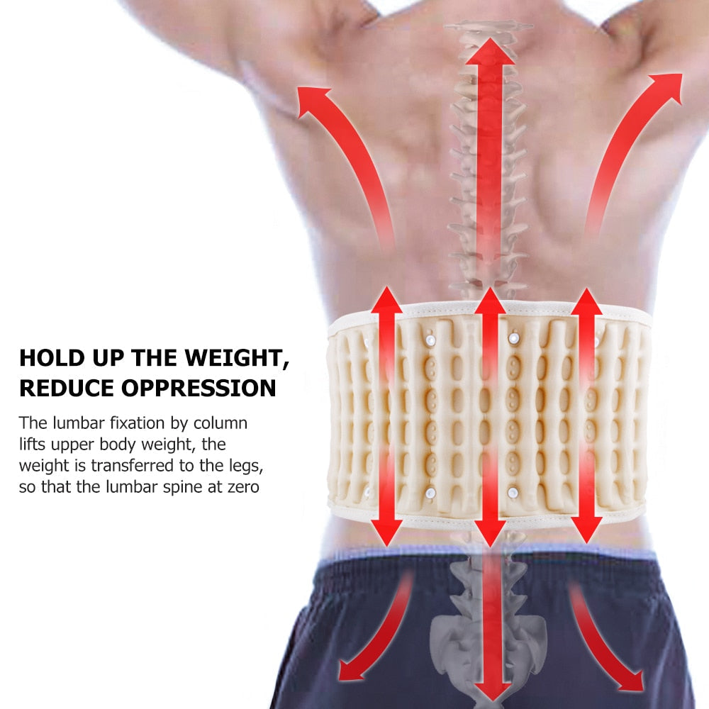 BackBelt™ Traction & Decompression therapy belt - Brace Support Care Relief Waist Backache Heat Pain Massager Bone Health Care - 5econds.co