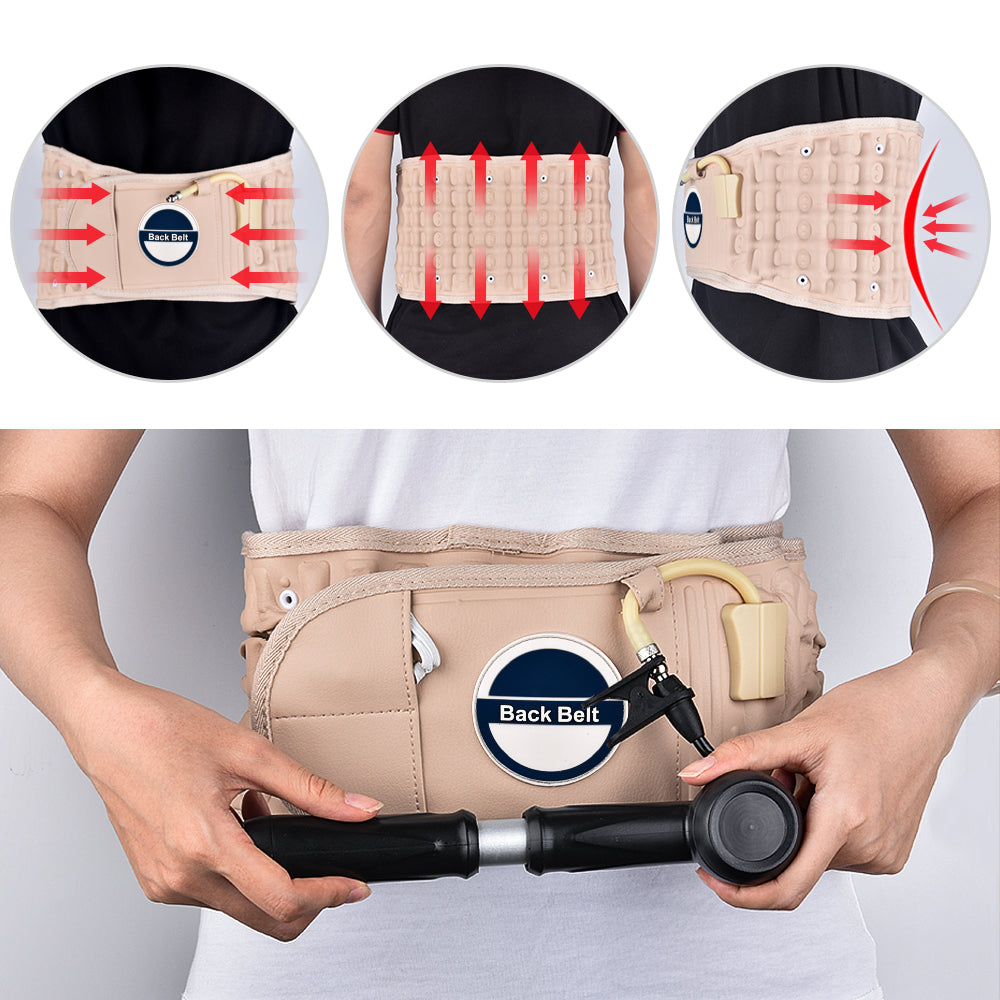 BackBelt™ Traction & Decompression therapy belt - Brace Support Care Relief Waist Backache Heat Pain Massager Bone Health Care - 5econds.co