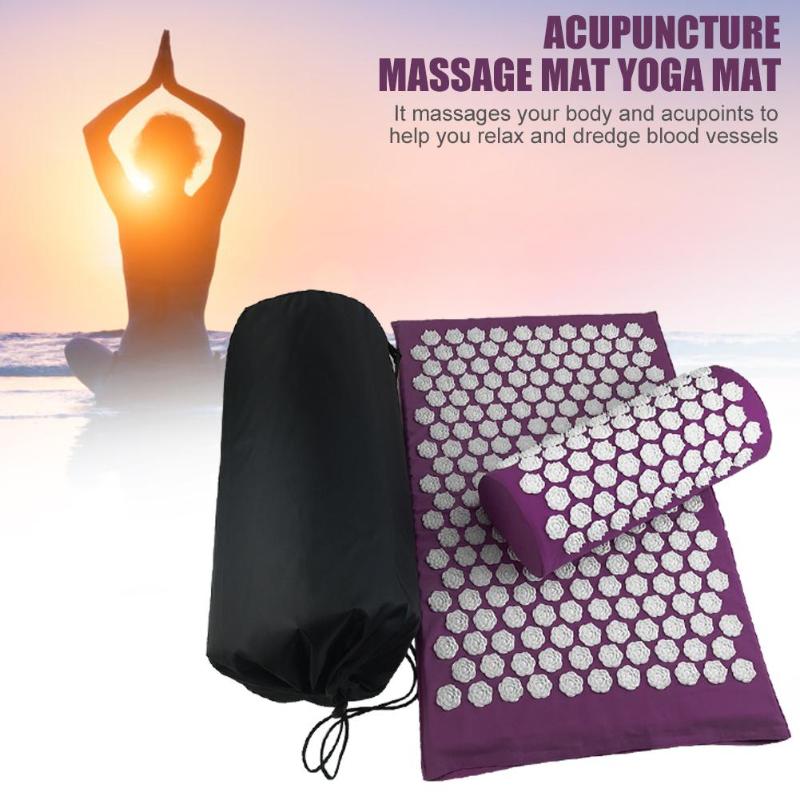 Acupressure Therapy Combo - Massager Cushion Massage Yoga Mat Relieve Stress Back Body Pain Spike - 5econds.co