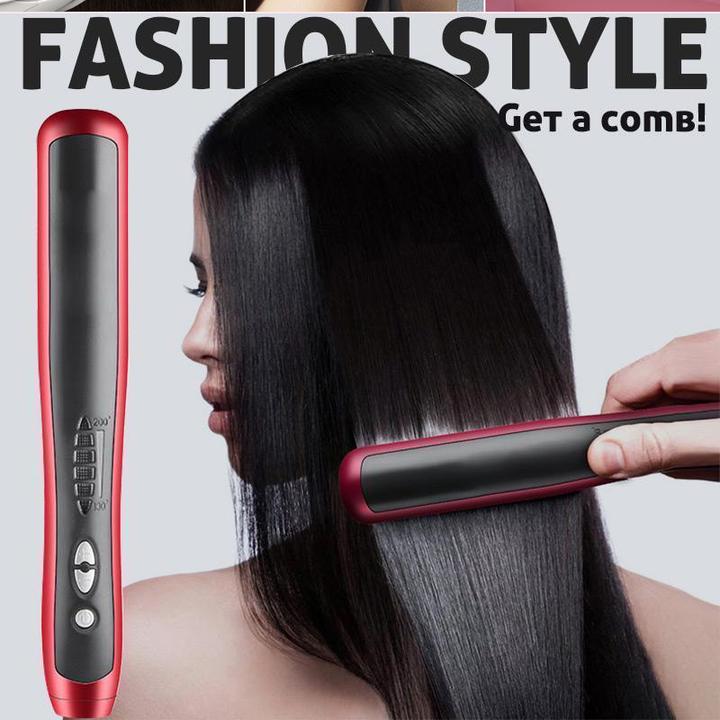 Hair Straight Styler - Multifunctional Beard Straightener Styler Brush Men Heat Hair Ceramic Curler Electric Hot Comb Care Machine - 5econds.co
