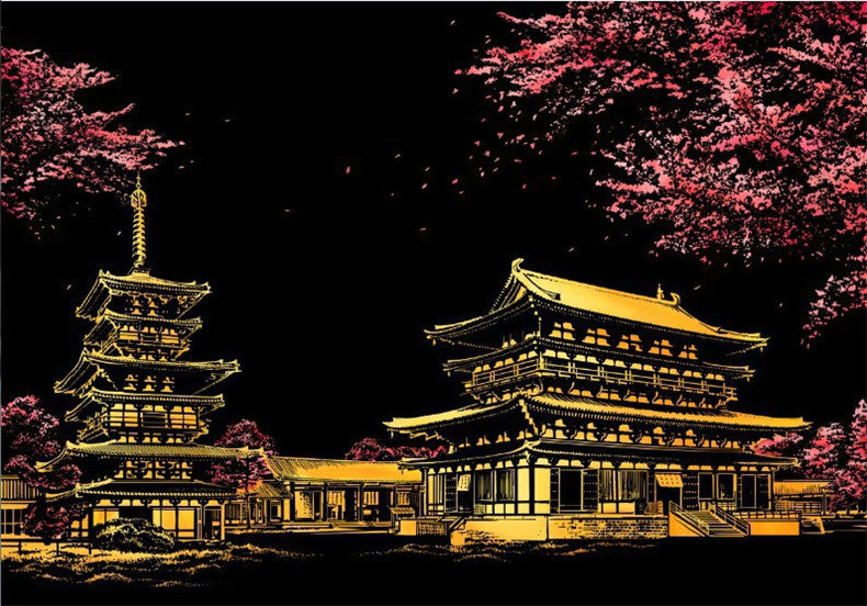 Scratch Painting Kits - 41*28 cm Magic Scratch Art Crafts World Landscape Paper Adult kids decompression toys Creative DIY Gifts - 5econds.co