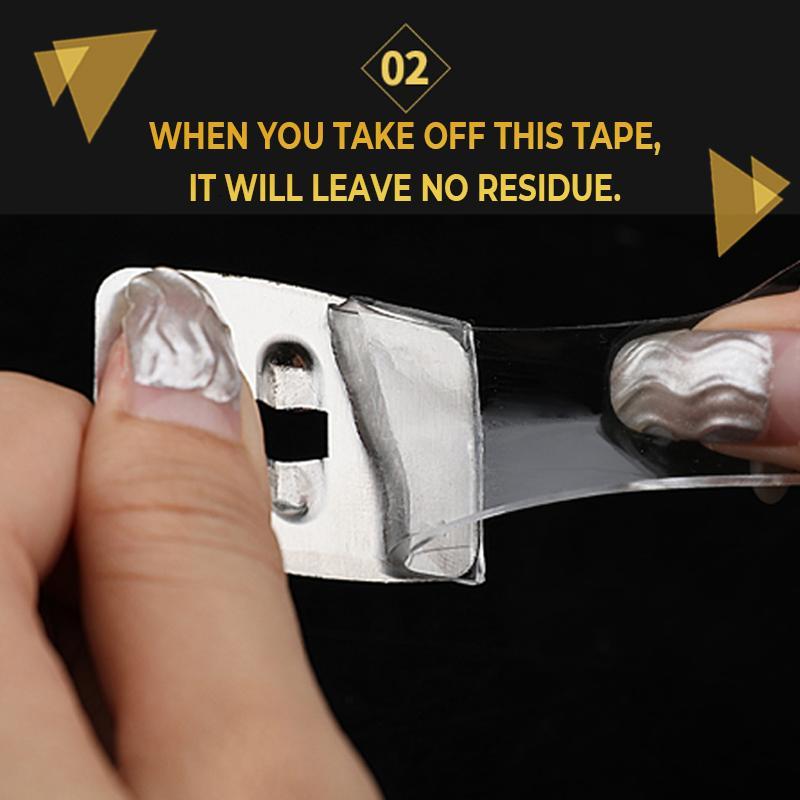 Nano Magic Tape - Reusable Double Sided Adhesive Traceless Tape Removable Sticker Washable Loo - 5econds.co