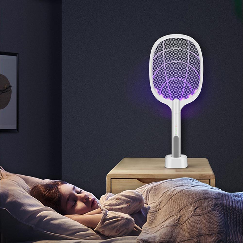 Bug Swatter - 3000V Electric Insect Racket Zapper USB 1200mAh Rechargeable Mosquito Kill Fly Bug Killer Trap