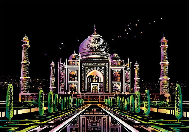Scratch Painting Kits - 41*28 cm Magic Scratch Art Crafts World Landscape Paper Adult kids decompression toys Creative DIY Gifts - 5econds.co