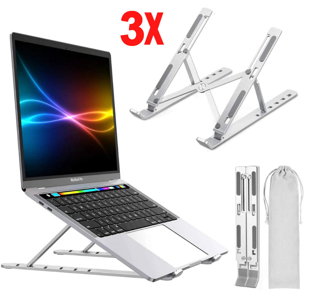 Ergonomic Laptop Stand - Adjustable Foldable Premium Aluminium Stand for upto 17 Inch Laptop - 5econds.co
