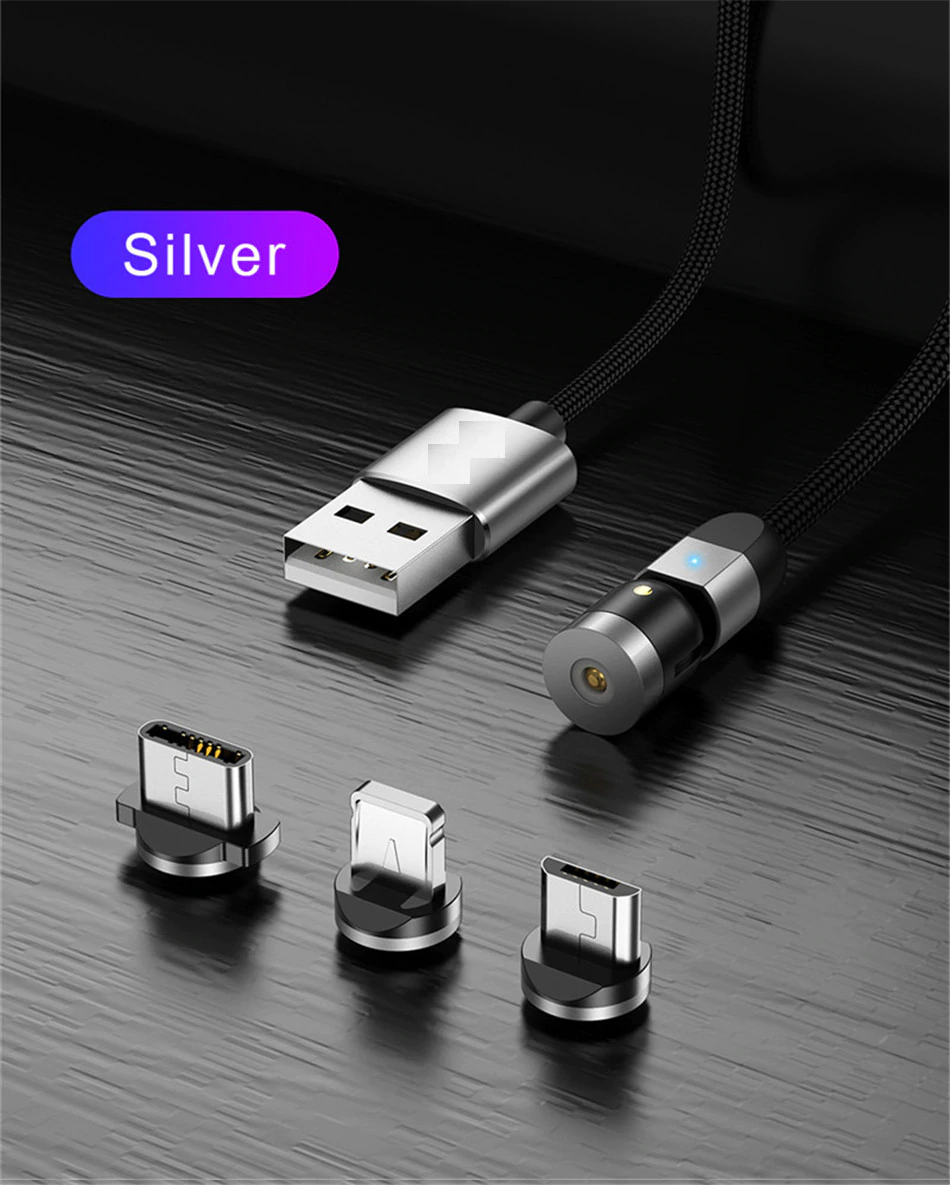 Double 360° Magnetic Cable - New Updated Fast Charging Micro USB Type C Mobile Phone Cable For Samsung iPhone 360+180 Degree Rotating - 5econds.co