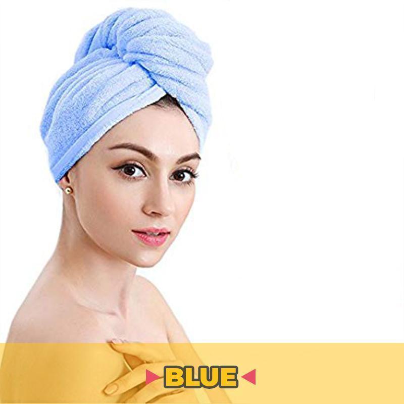 Rapid Hair Drying Microfiber Towel For Curly & All Hair Super Absorbent towel wrap with button - 5econds.co