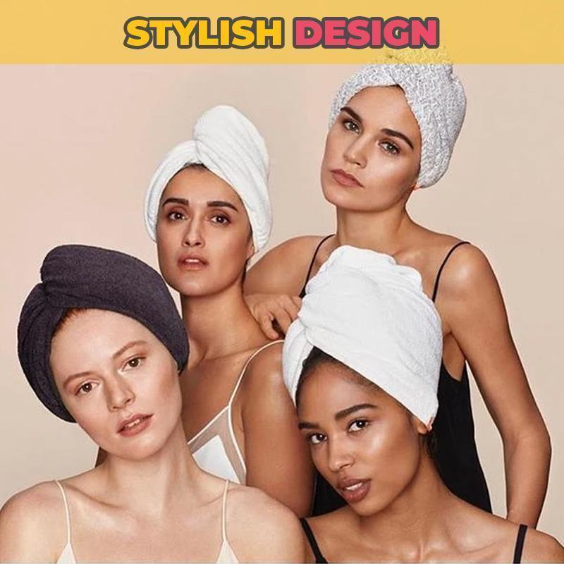 Rapid Hair Drying Microfiber Towel For Curly & All Hair Super Absorbent towel wrap with button - 5econds.co