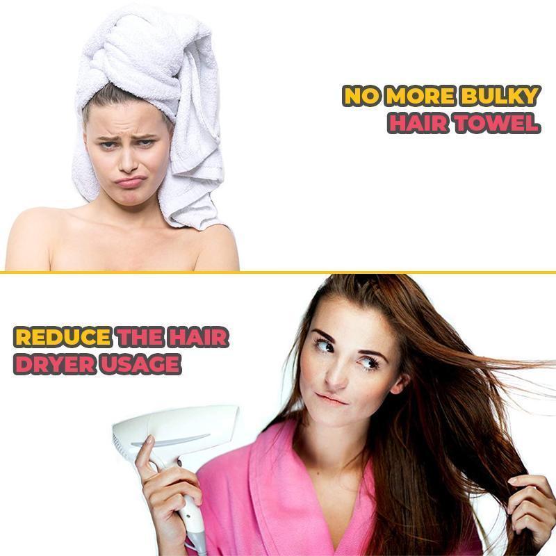 Rapid Hair Drying Microfiber Towel For Curly & All Hair Super Absorbent towel wrap with button - 5econds.co