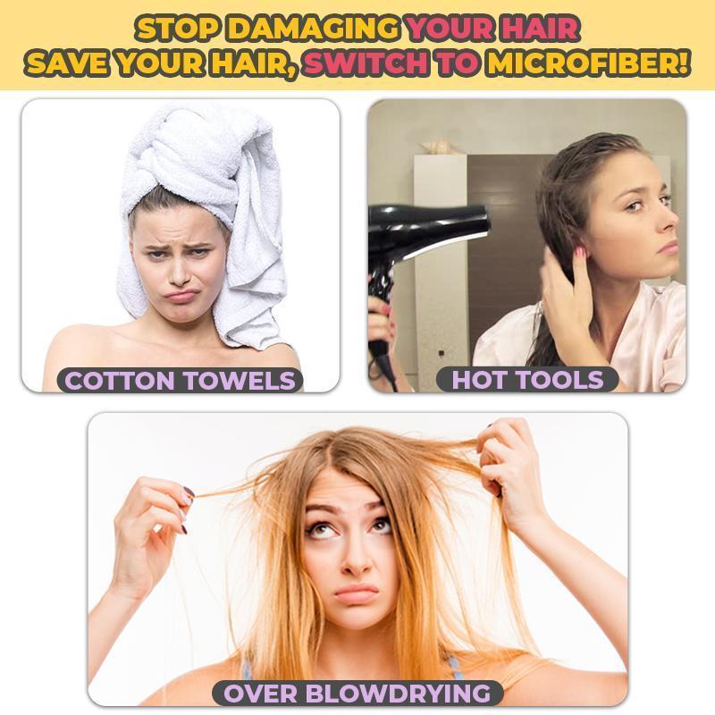 Rapid Hair Drying Microfiber Towel For Curly & All Hair Super Absorbent towel wrap with button - 5econds.co