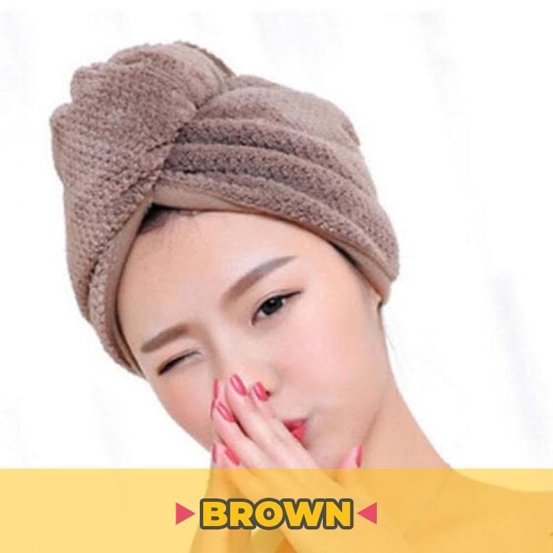 Rapid Hair Drying Microfiber Towel For Curly & All Hair Super Absorbent towel wrap with button - 5econds.co