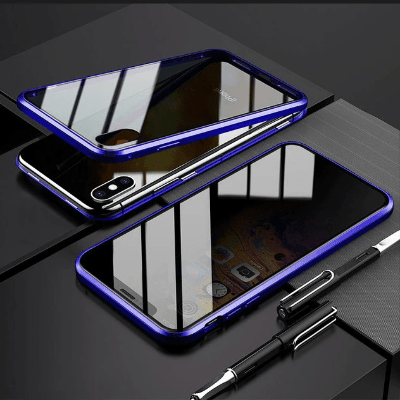 Privacy Magnetic Phone Case for iPhone & Android - Absorption iPhone X Xr 7 8 Samsung Galaxy tempered glass phone cover - 5econds.co