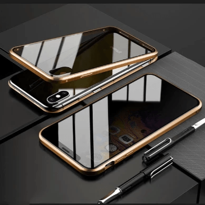 Privacy Magnetic Phone Case for iPhone & Android - Absorption iPhone X Xr 7 8 Samsung Galaxy tempered glass phone cover - 5econds.co