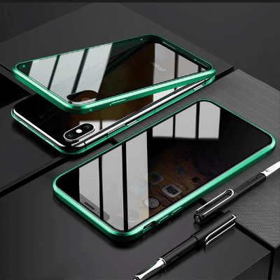 Privacy Magnetic Phone Case for iPhone & Android - Absorption iPhone X Xr 7 8 Samsung Galaxy tempered glass phone cover - 5econds.co