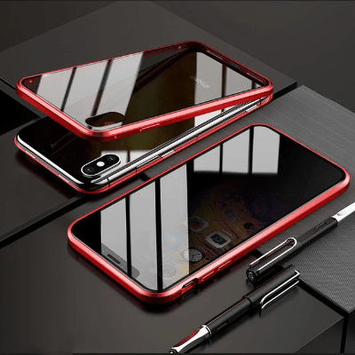 Privacy Magnetic Phone Case for iPhone & Android - Absorption iPhone X Xr 7 8 Samsung Galaxy tempered glass phone cover - 5econds.co