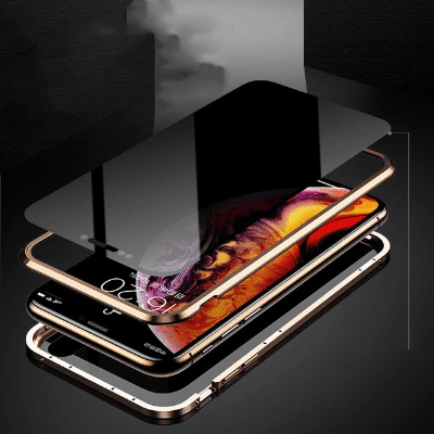 Privacy Magnetic Phone Case for iPhone & Android - Absorption iPhone X Xr 7 8 Samsung Galaxy tempered glass phone cover - 5econds.co