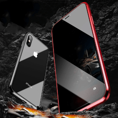 Privacy Magnetic Phone Case for iPhone & Android - Absorption iPhone X Xr 7 8 Samsung Galaxy tempered glass phone cover - 5econds.co