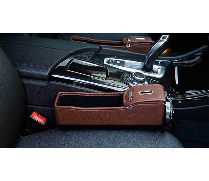 Multifunctional Car Seat Organizer - Storage Box Car Organizer Seat Gap PU Case Pocket Car Seat Side Slit for Wallet Phone Coins Cigarette Keys Cards For Universal - 5econds.co