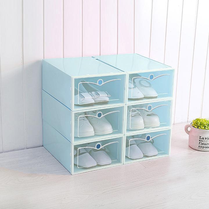 60% OFF - Storage Box & Shoe Box - Transparent shoe box dustproof storage box can be superimposed combination shoe cabinet Clamshell shoe organizer - 5econds.co