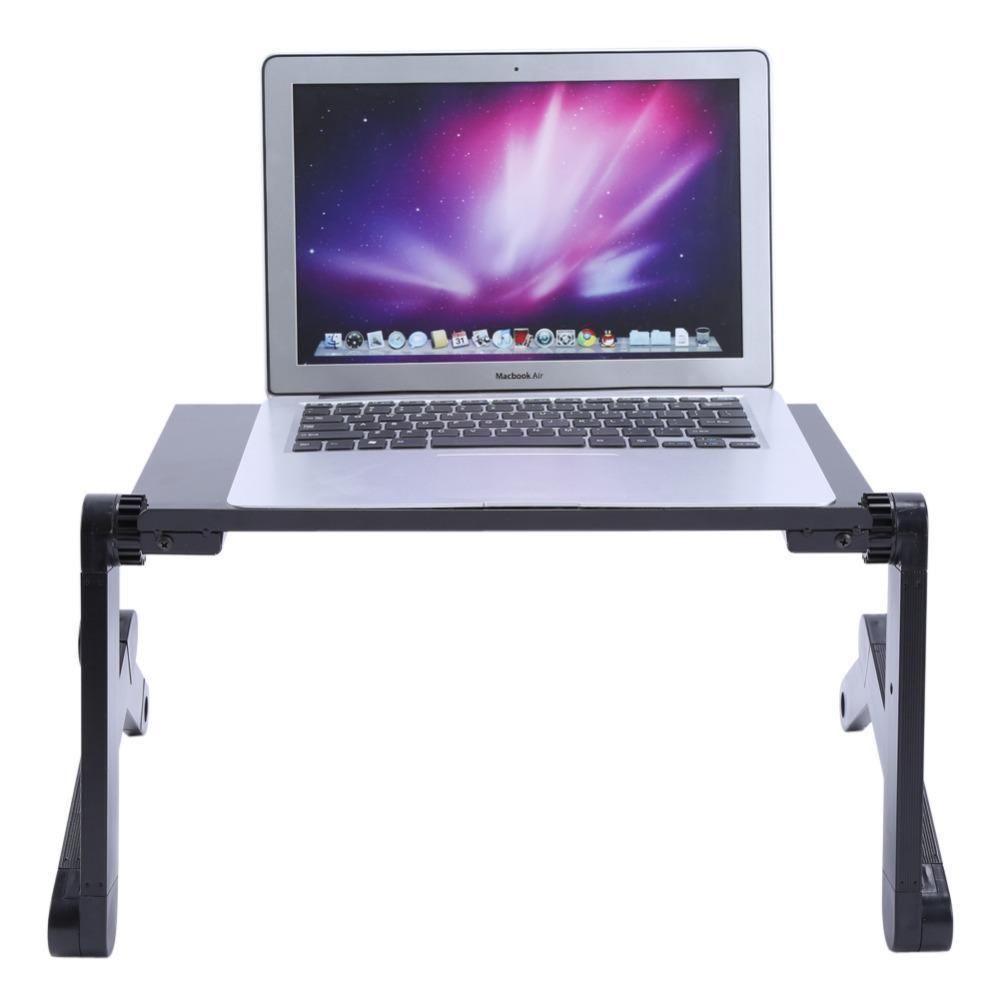 Aluminium Adjustable Ergonomic Standing Desk - Strong Built, Lightweight, Multi purpose: Breakfast Tray, Book, tablet, laptop holder - 5econds.co