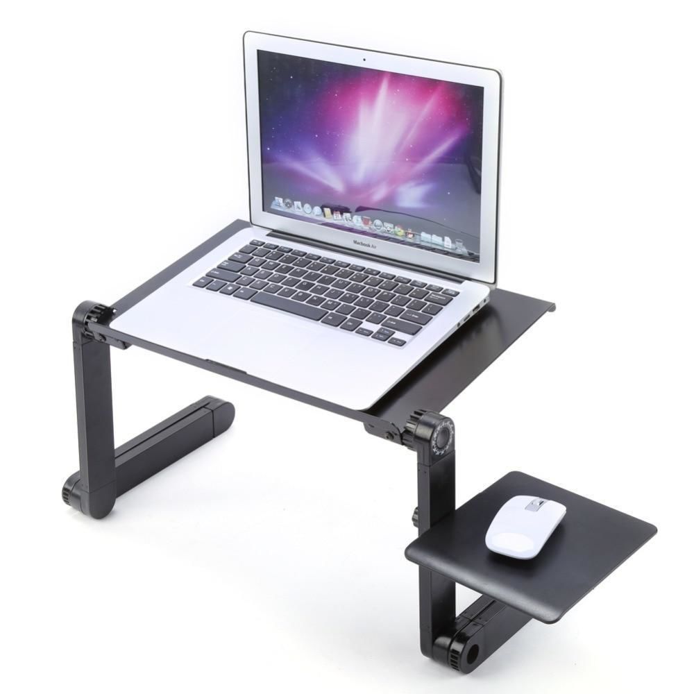Aluminium Adjustable Ergonomic Standing Desk - Strong Built, Lightweight, Multi purpose: Breakfast Tray, Book, tablet, laptop holder - 5econds.co