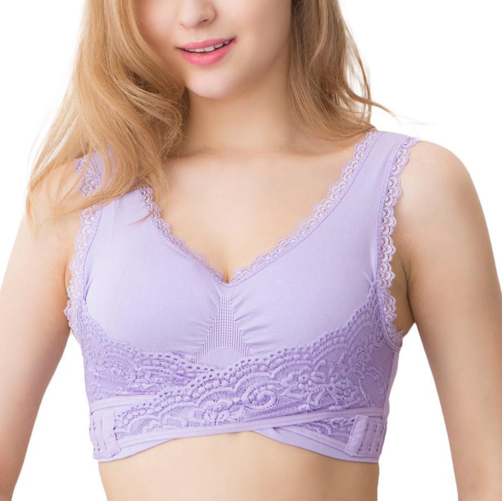 Seamless Magic Wireless Lift Bra - Front Cross Side Buckle Bra - 5econds.co