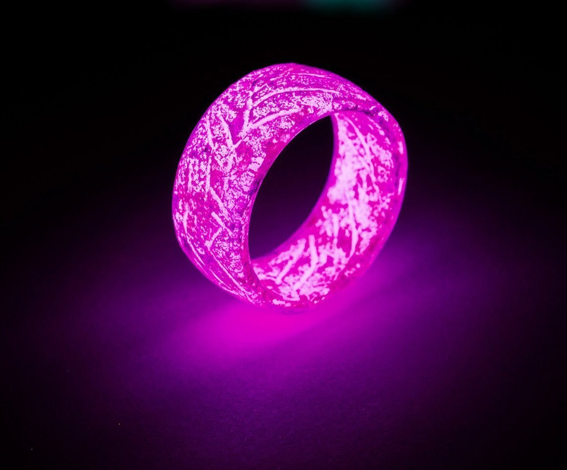 GLOWING RING COLLECTIONS - Resin Punk Luminous Glowing In The Dark Wedding Band Fluorescent Rings For Women Men Gift - 5econds.co