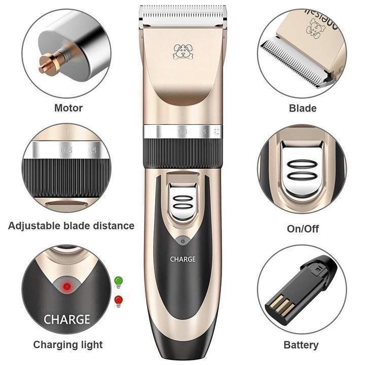 Noise-Free Design Pet Hair Clipper - Rechargeable Dog Trimmer Animal Grooming Cat Cutter Machine Shaver Electric Scissor Remover Haircut - 5econds.co