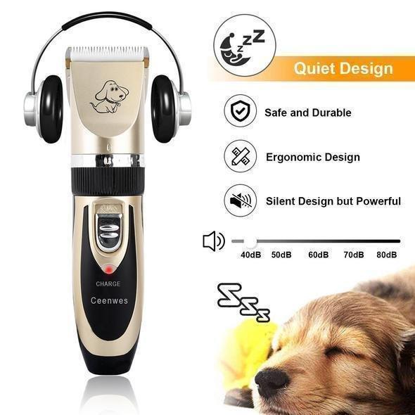 Noise-Free Design Pet Hair Clipper - Rechargeable Dog Trimmer Animal Grooming Cat Cutter Machine Shaver Electric Scissor Remover Haircut - 5econds.co