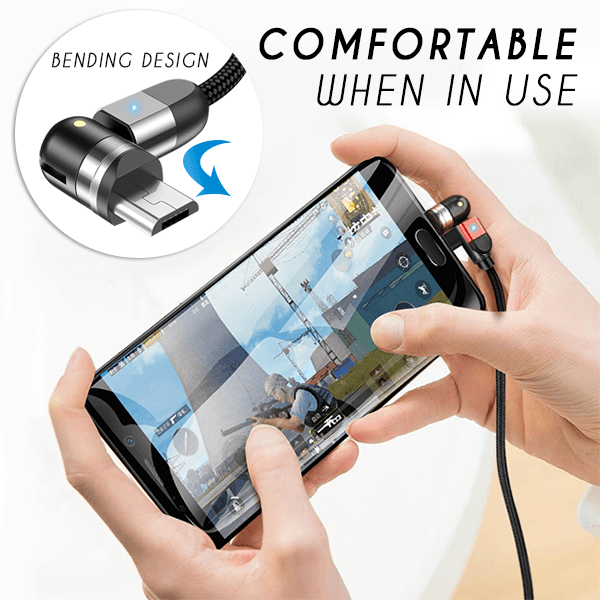 Double 360° Magnetic Cable - New Updated Fast Charging Micro USB Type C Mobile Phone Cable For Samsung iPhone 360+180 Degree Rotating - 5econds.co
