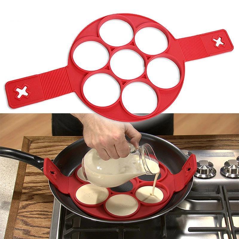 Flip Cooker - Non Stick Egg Pancake Maker Ring Kitchen Baking Omelet Moulds Flip cooker Egg Ring Mold - 5econds.co