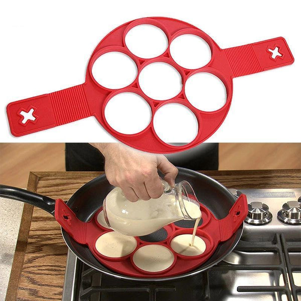 Flip Cooker - Non Stick Egg Pancake Maker Ring Kitchen Baking Omelet Moulds Flip cooker Egg Ring Mold - 5econds.co