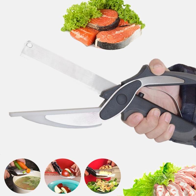 Smart Cutter™ Kitchen Scissors - New Multi-Function Smart Clever Scissor Cutter 2 in 1 Cutting Board Utility Cutter Stainless Steel Ourdoor Smart Vegetable Knife - 5econds.co